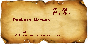 Paskesz Norman névjegykártya